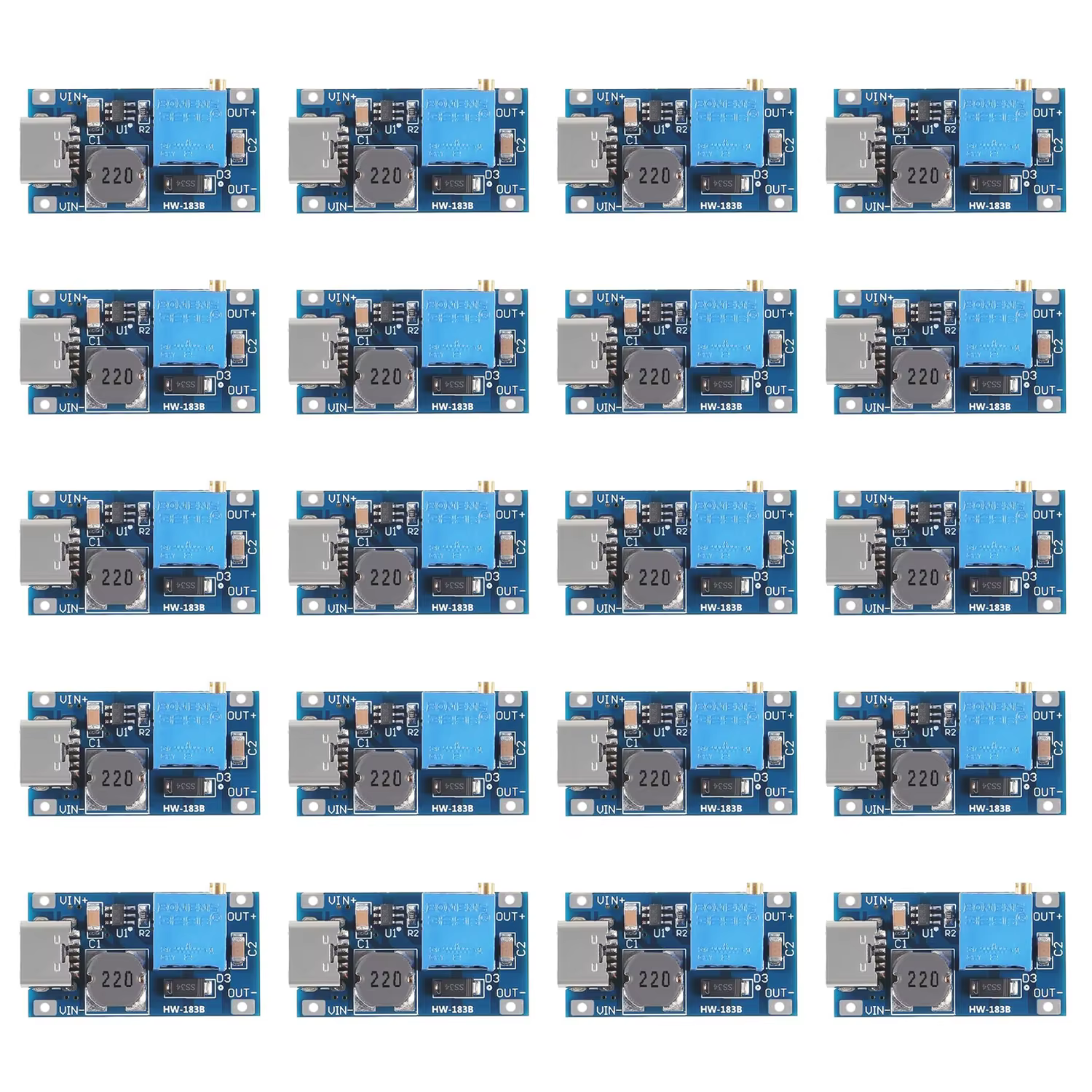 10/20 pièces Module Boost MT3608 DC-DC convertisseur élévateur 2A régulateur Boost convertisseur de tension carte Type C Module d'alimentation