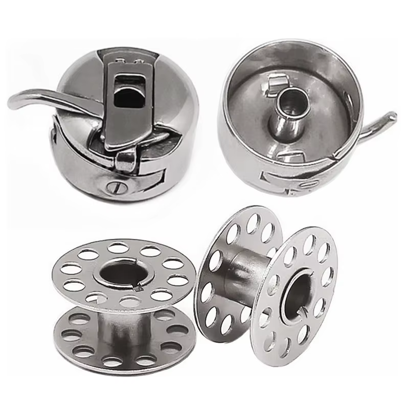 Boîtier de canette + 2 bobines métalliques pour Brother Janome Singer, Machine à coudre domestique, accessoires, outils, 1 pièce
