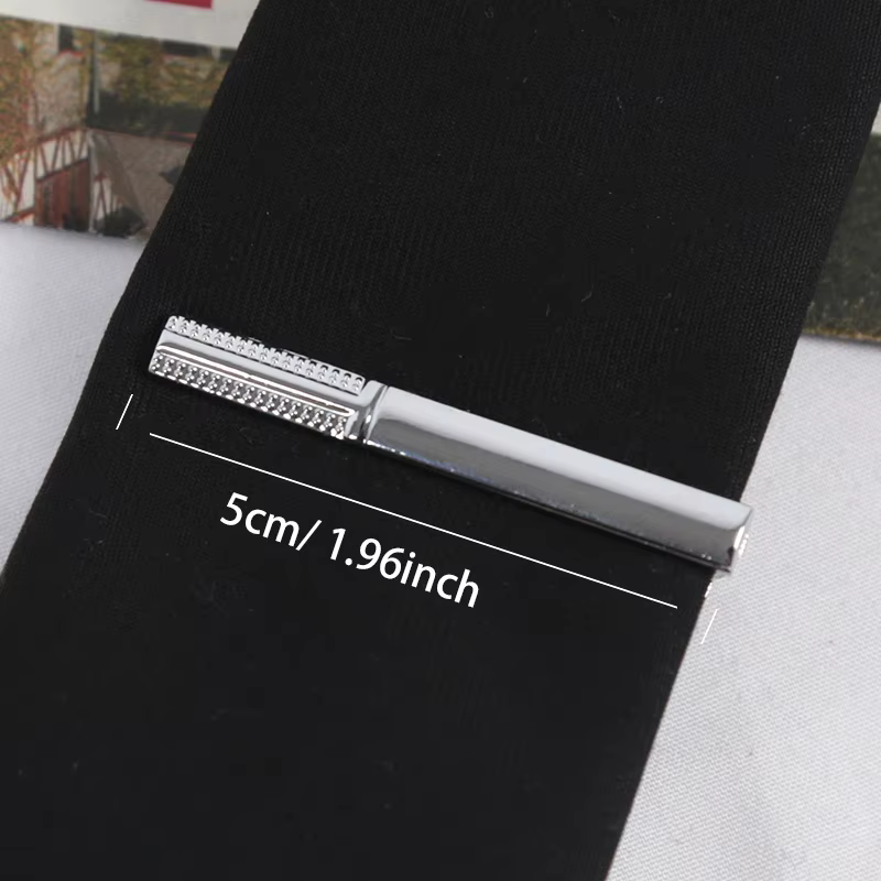 Épingle à cravate pour hommes, accessoires de cravate, couleur argentée, ton métal, fermoir à barre Simple, fermoir pratique, pince à cravate, Clip de collier pour hommes