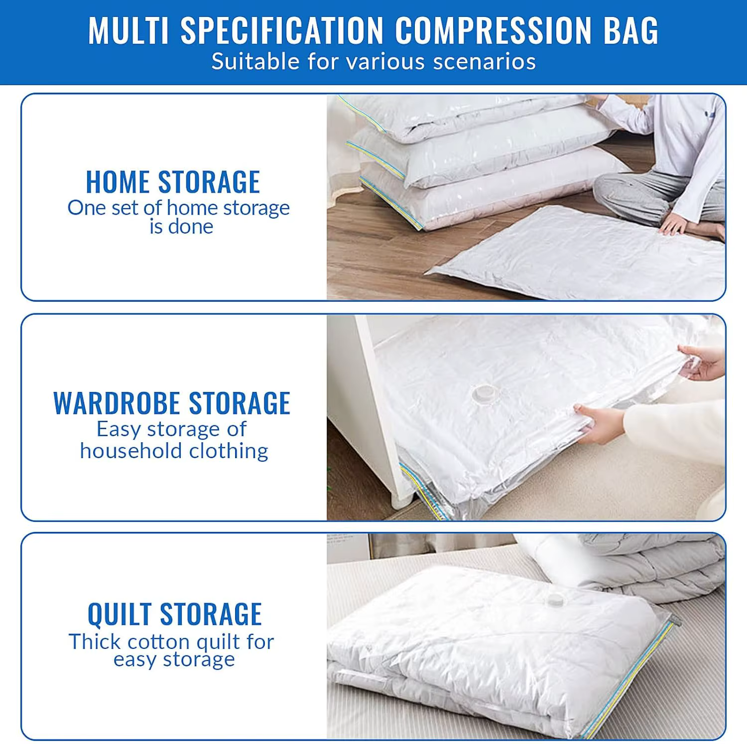 Sac de rangement sous vide pour vêtements
