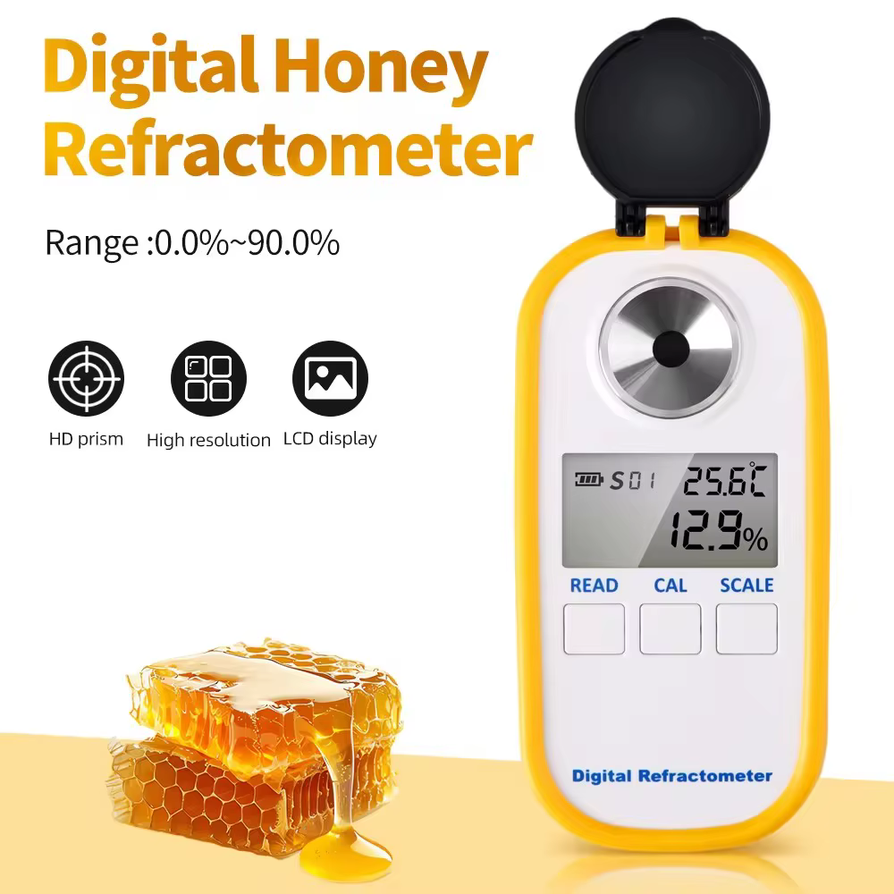 Réfractomètre numérique pour sucre, réfractomètre pour miel, testeur de teneur en sucre Brix 0-94% 0-90% 0-50% ATC pour jus de fruits