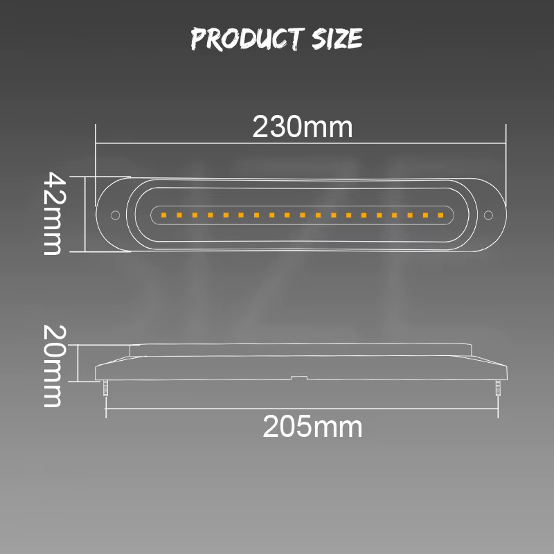 Barre de feux arrière LED 68 pour camion, 3 en 1, feu stop, clignotant, feux de jour (DRL) pour voiture, remorque, camion, fourgonnette, VTT, lampe d'avertissement 12V 24V, relais nécessaire
