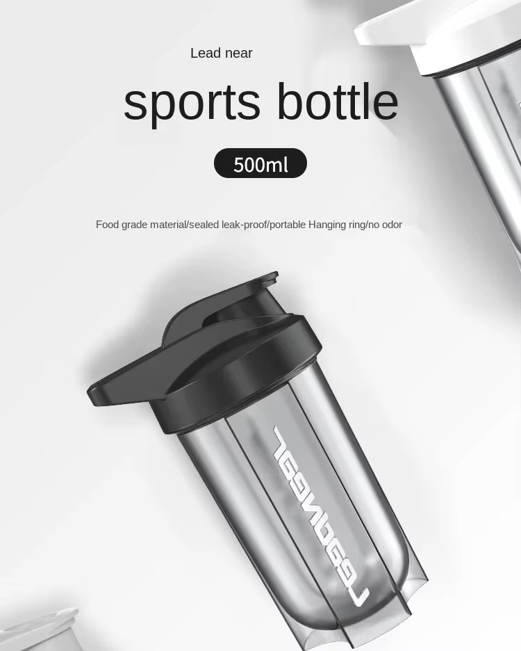 500Ml Portable Milk Shake protéine poudre mélange tasse Fitness bouteille à boire pour salle de Sport secouer