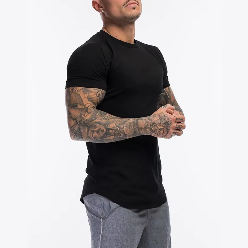 Vêtements unis mode T-Shirt hommes coton respirant Fitness