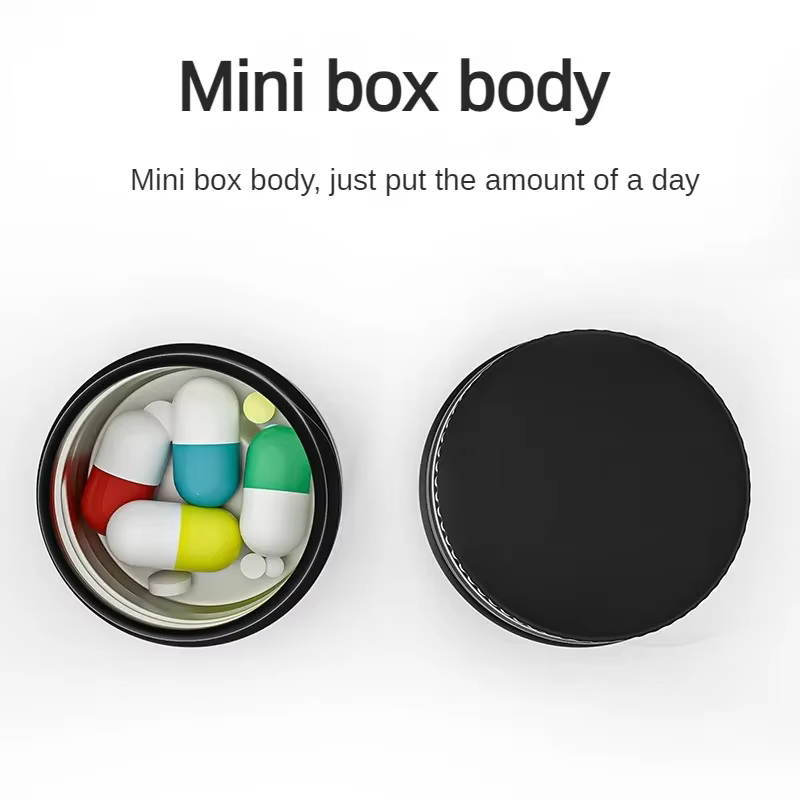 Mini boîte à médicaments Portable noire
