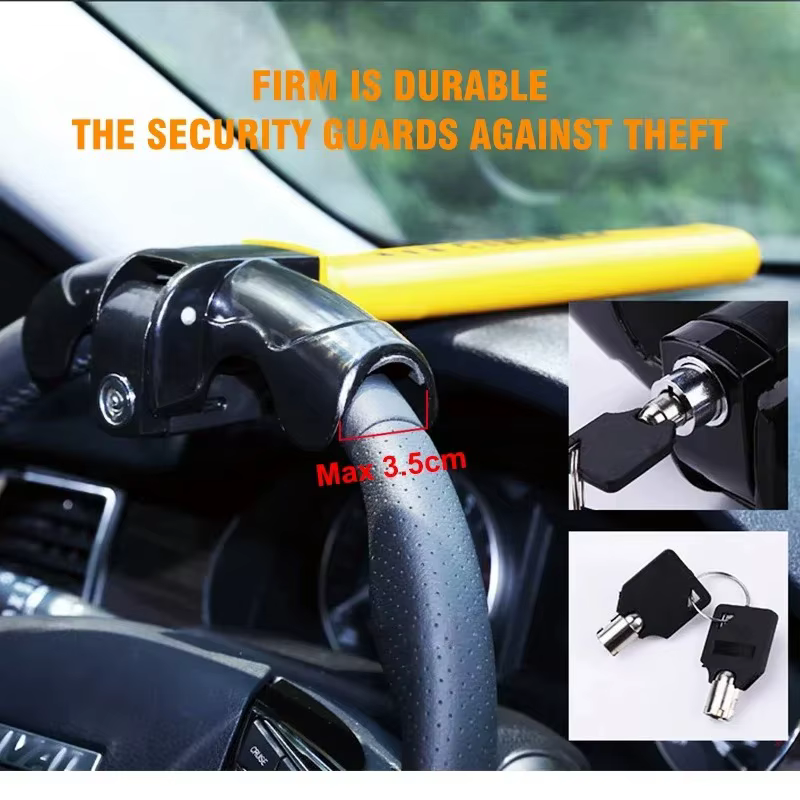 Antivol universel rotatif en T pour volant, antivol robuste pour voiture, dispositif de sécurité et d'immobilisation anti-effraction pour véhicule et fourgonnette