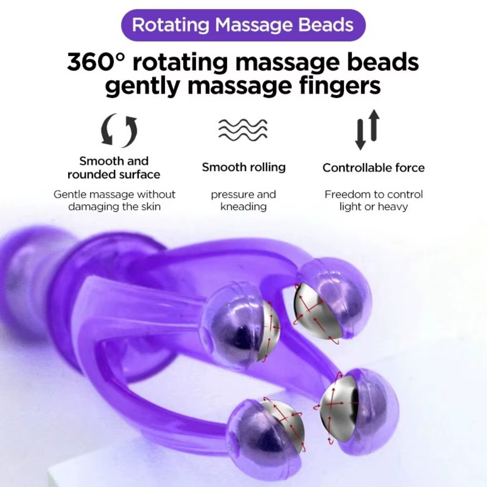 Masseur à rouleaux de doigt à 360 degrés