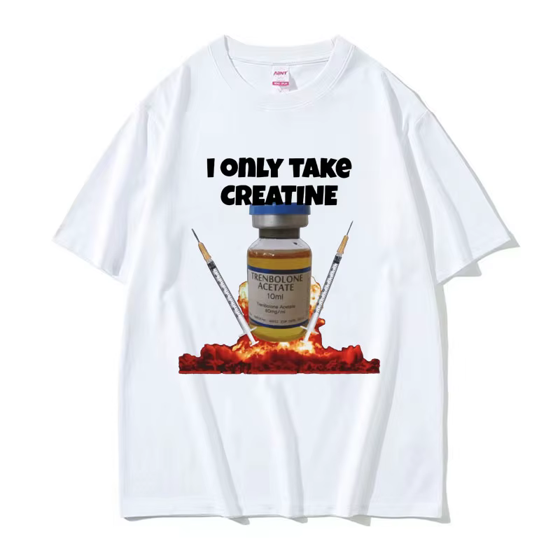 J'ai seul prendre la créatine drôle salle de sport Meme graphique T-shirts hommes surdimensionné haute qualité T-shirt