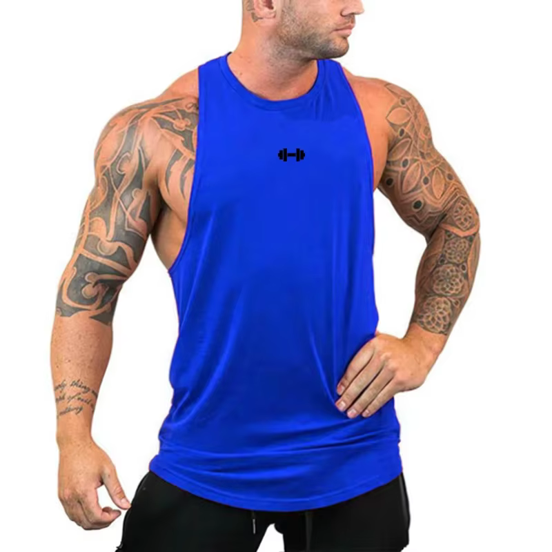 Gym Bodybuilding Fitness Muscle Vêtements D'été Coton Respirant Lâche Débardeurs Hommes Sport Décontracté Sans Manches Entraînement T-Shirts