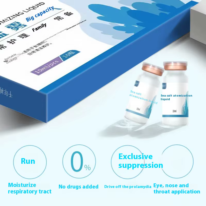 JUSTLANG sel marin liquide atomisé chlorure de Sodium sain physiologique Nasal propre utilisé avec atomiseur nébuliseur inhalateur