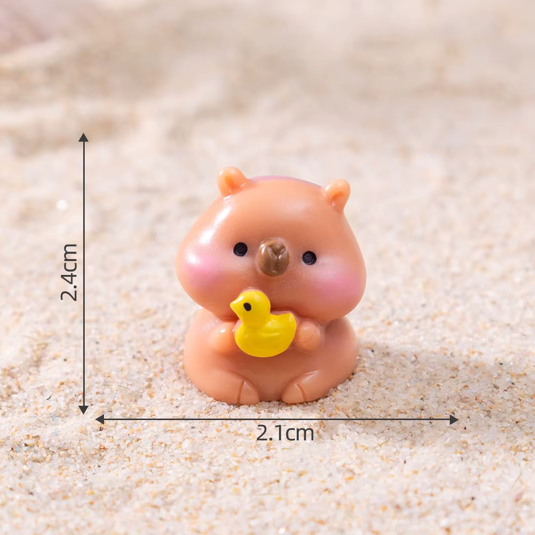 6 pièces mignon Mini Capybara Figurine bricolage paysage décor à la maison ornement maison de poupée Miniature fée jardin décoration accessoire moderne