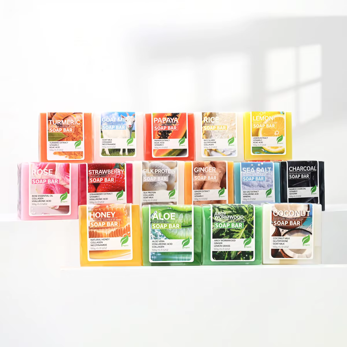 Savon artisanal à l'huile essentielle et au sel marin, savon nettoyant et hydratant à l'acide hyaluronique, nettoyage en profondeur pour le bain et le corps