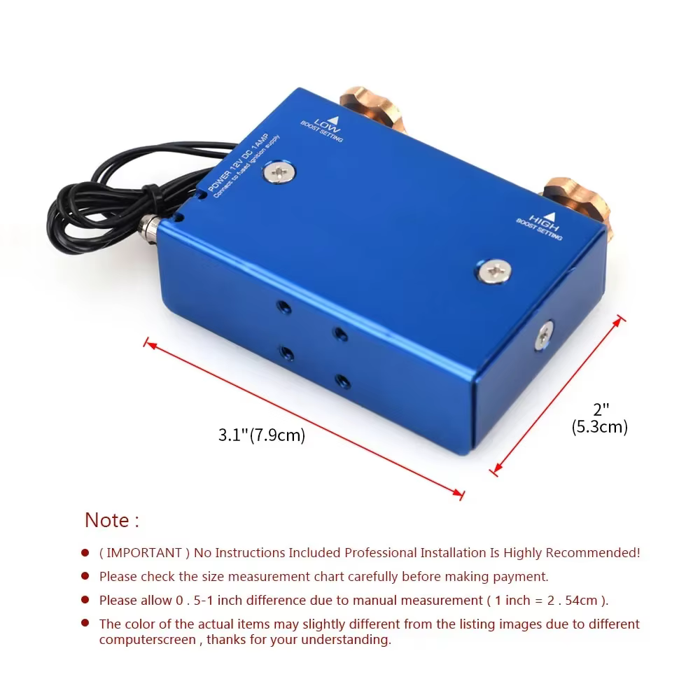 Contrôleur électronique de suralimentation de turbocompresseur de course universel réglable, double étage, compatible avec tous les turbocompresseurs et suralimentateurs 30-90 psi