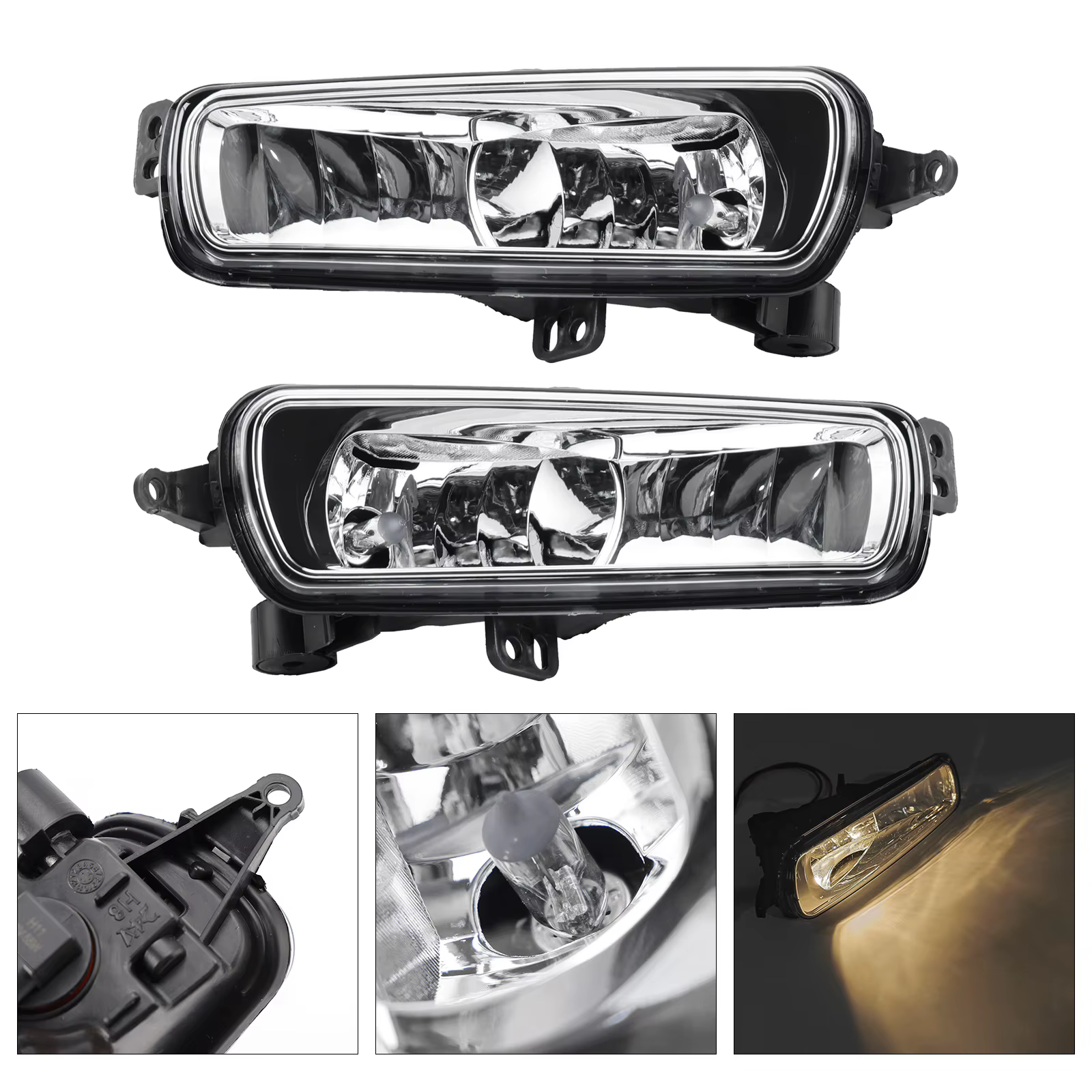 Paire de phares antibrouillard avant avec ampoules pour Ford Transit Custom 2014 – 2023