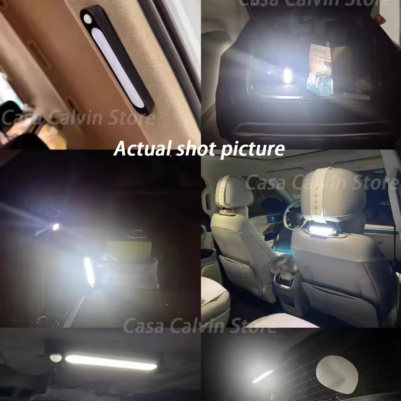 Lumière de capteur de coffre de voiture pour capot de coffre de sol, barre lumineuse à Induction automatique Rechargeable par USB, lampe magnétique en Mode de détection Maual