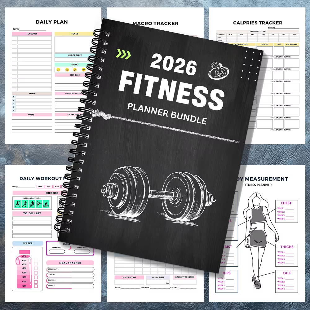 Lot de 1 planificateur de fitness – Journal de fitness