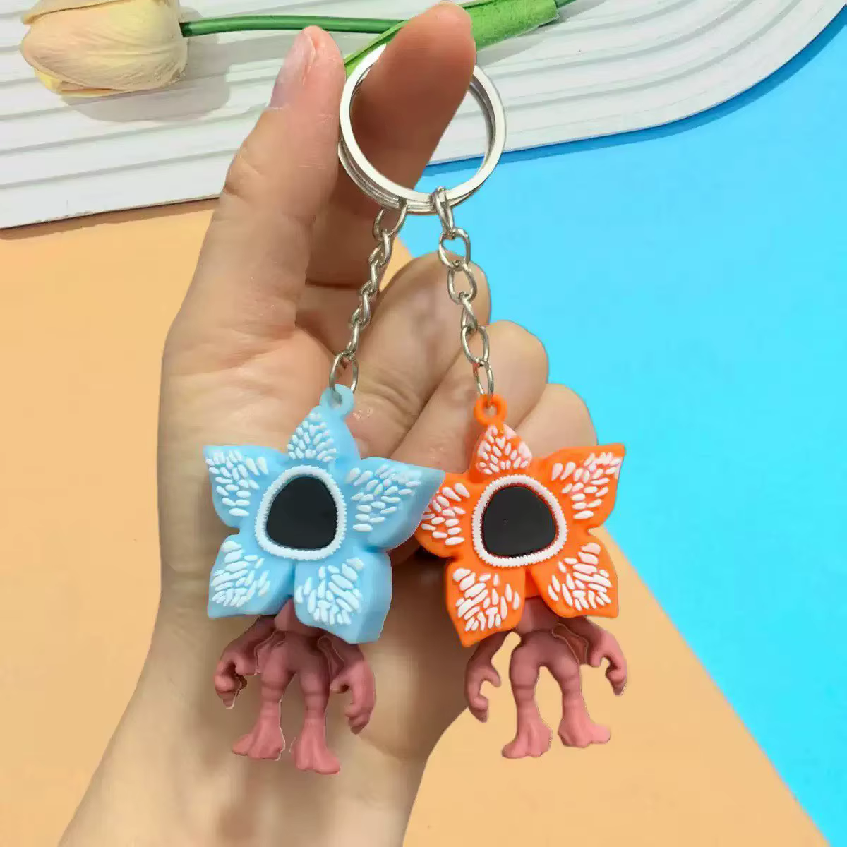 Porte-clés Stranger Things 6 cm, figurine d'anime, étui à clés, Kawaii, à suspendre au sac, ornements décoratifs, porte-clés, cadeaux mignons pour enfants