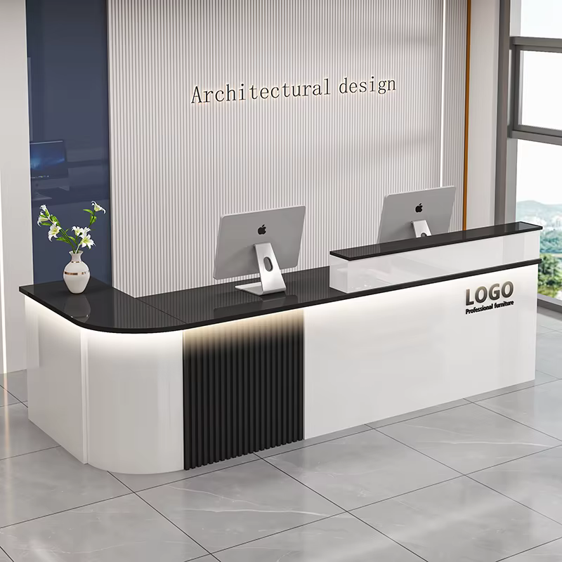 Comptoir de Bar de bureau professionnel personnalisé Design de luxe Simple bureau de réception Salon de beauté Bancone Bar Lusso meubles commerciaux