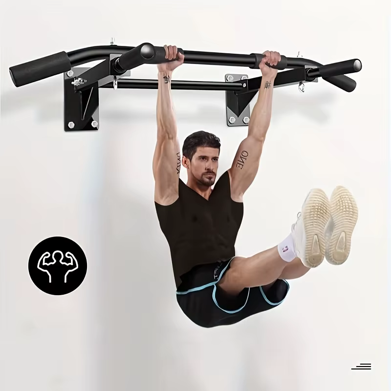 Barre de traction murale pour salle de sport à domicile avec structure triangulaire stable