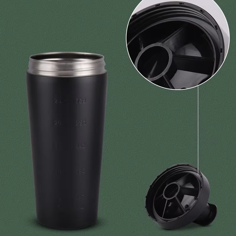 Bouteille Shaker Portable en acier inoxydable