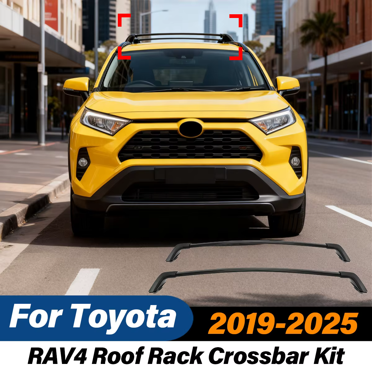 Porte-bagages pour Toyota RAV4 2019 2020 2021 2022 2023 2024 2025, barre transversale pour Automobile, support ABS, Kit de Modification du corps