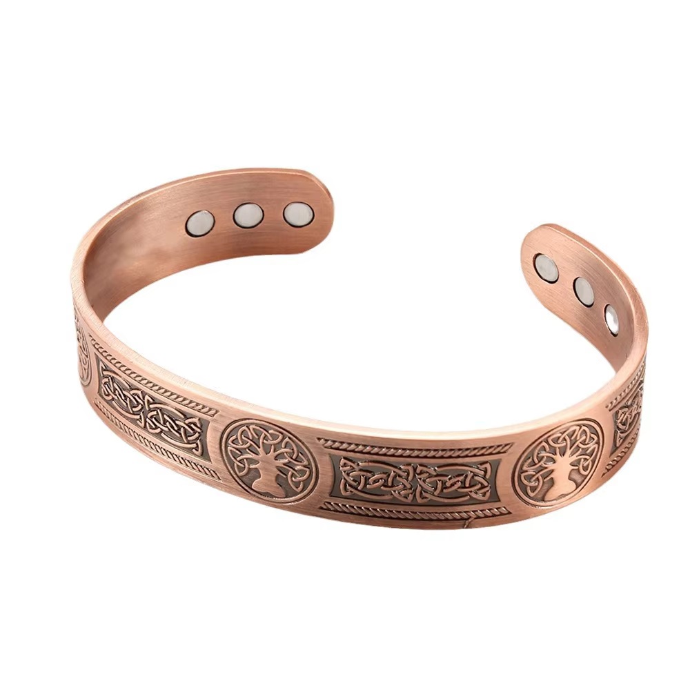 Bracelet à énergie magnétique de style européen et américain Vintage, accessoire tendance magnétique en cuivre antique
