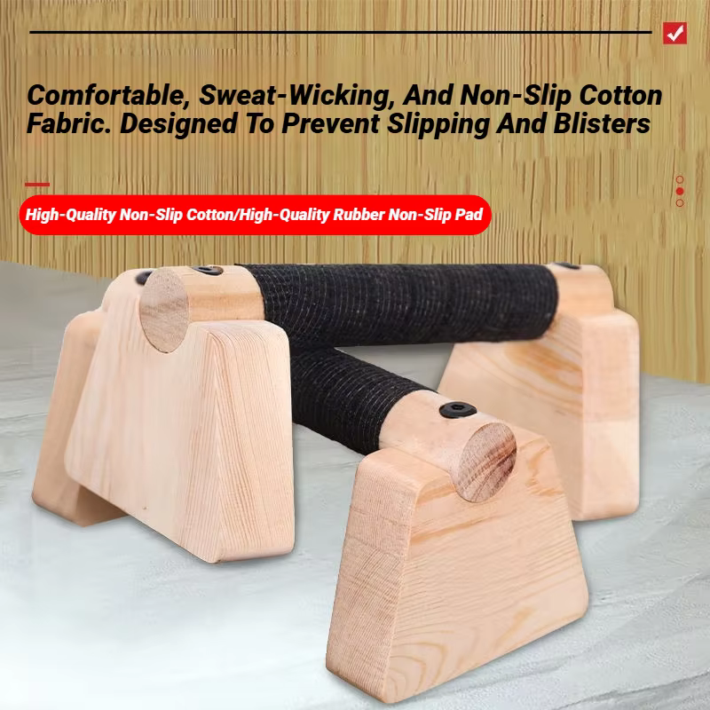 1 Paire de Barres de pompes en bois pour exercices de fitness