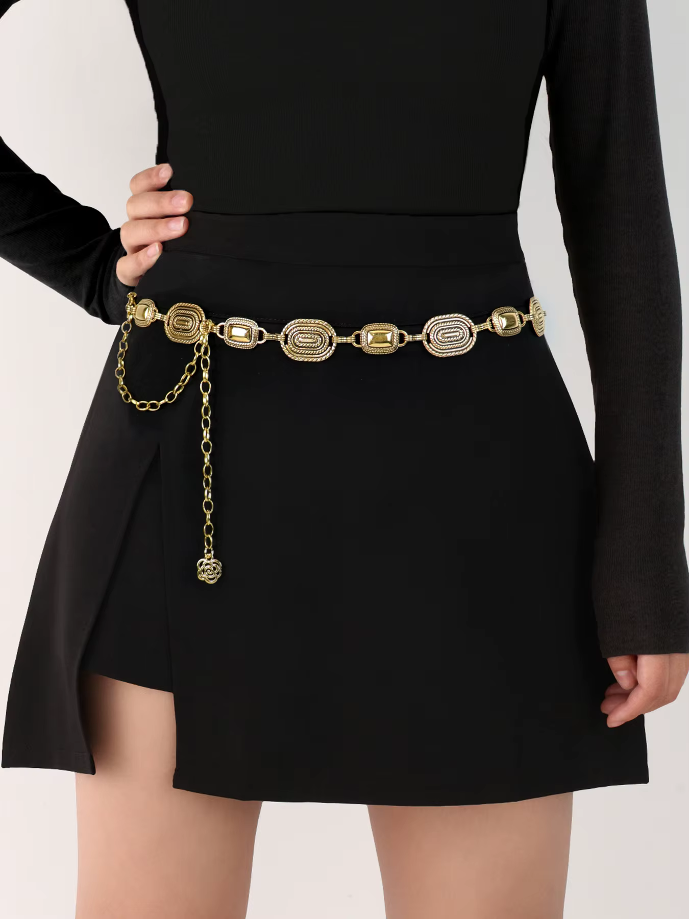 Chaîne de taille vintage, ceinture en métal pour femme, nouveau style estival, polyvalente pour robes et pantalons