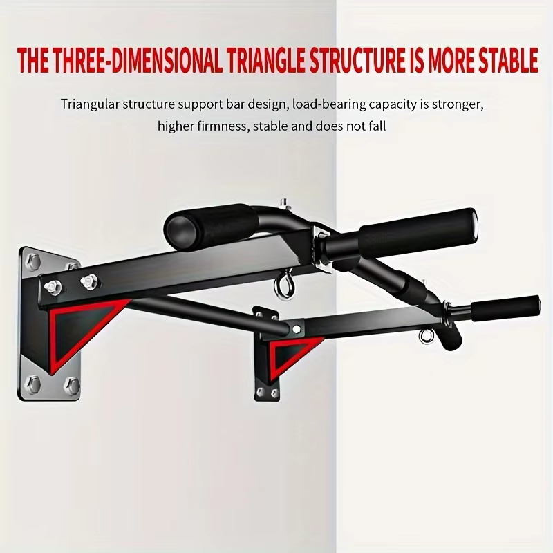 Barre de traction murale pour salle de sport à domicile avec structure triangulaire stable
