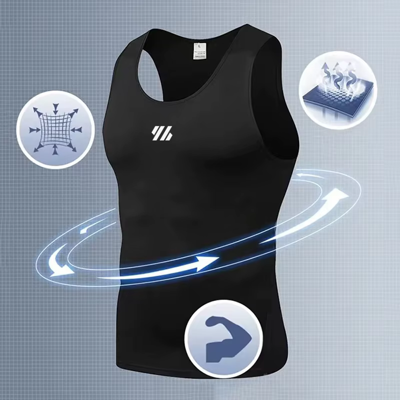 Chemise de sport élastique respirante pour hommes