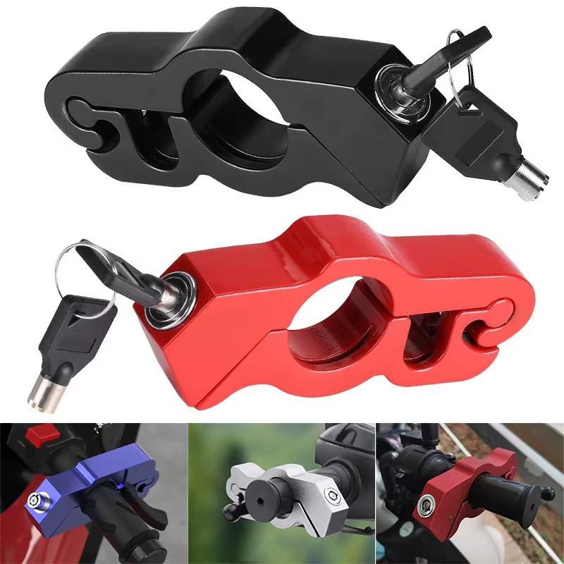 Verrou de guidon universel pour moto et vélo, en alliage d'aluminium robuste, antivol, pour ATV/moto tout-terrain/moto de rue