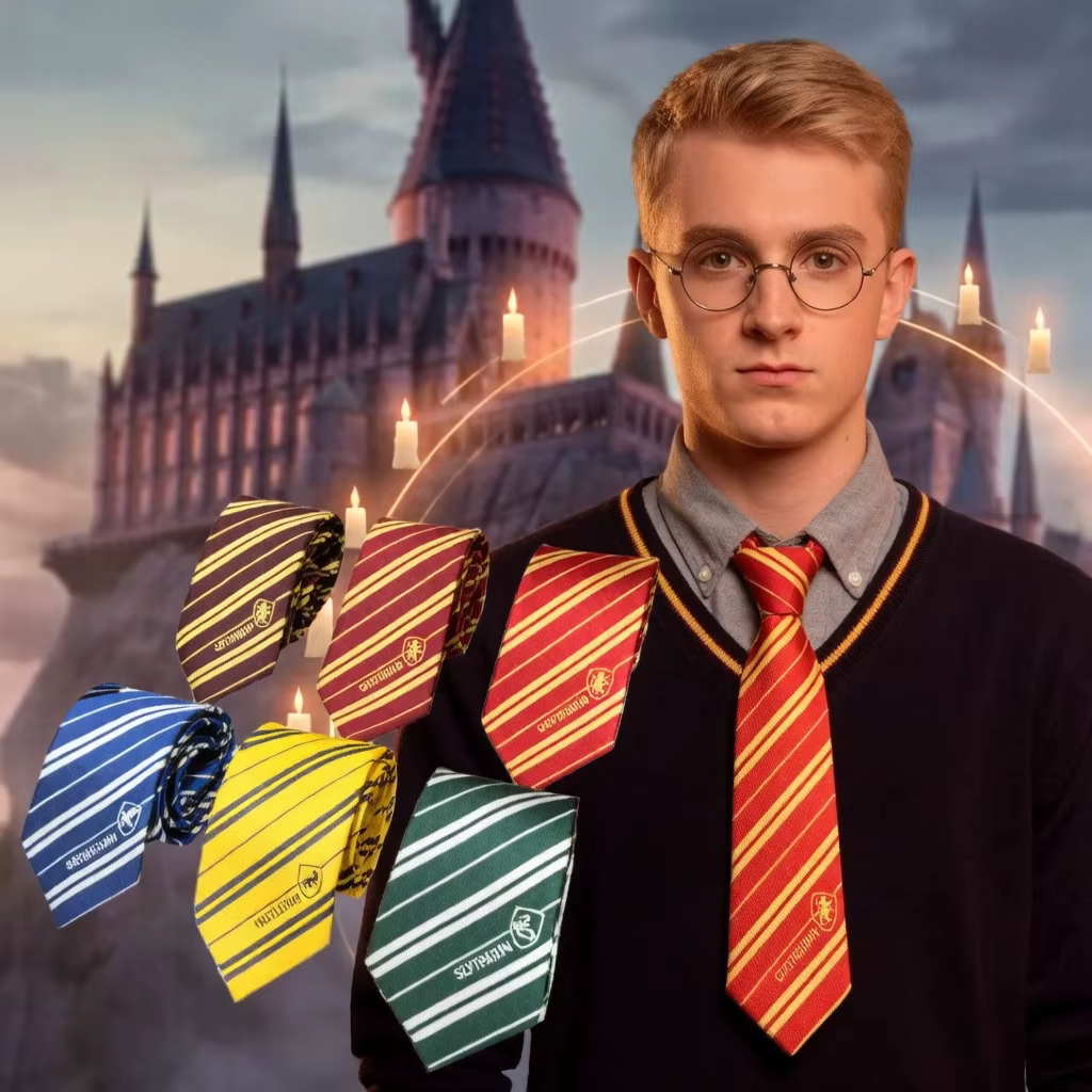 Cravate Harry Potter Magic Academy ; Cravate JK pour femme ; Cravate Serpent Slytherin ; Cravate Fandora ; Cravate Ravenclaw ; Cravate Hufflepuff ; Style DK