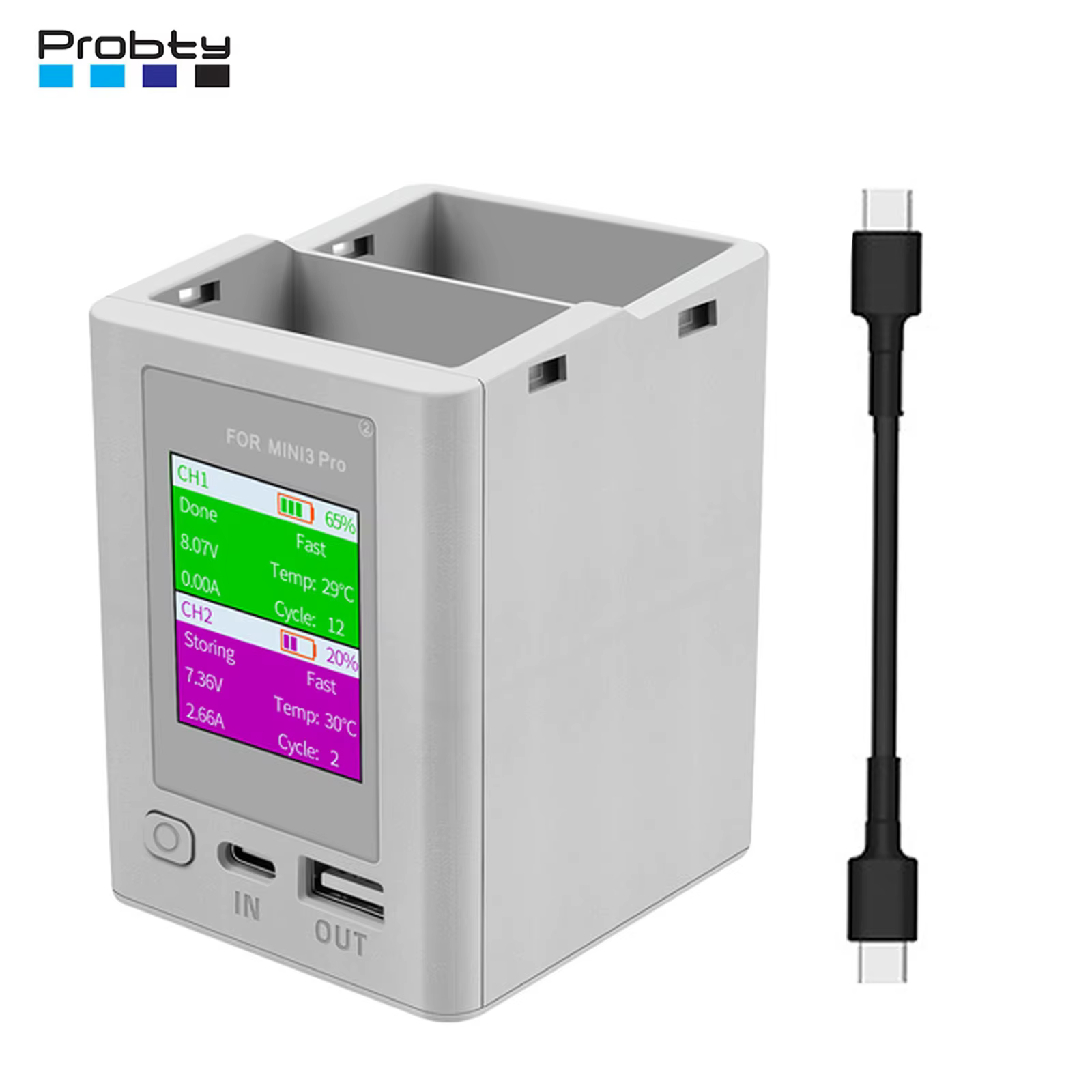Pour DJI Mini 4 Pro/Mini 3 Pro majordome de charge affichage numérique Hub de charge batterie chargeur Intelligent accessoires de Drone