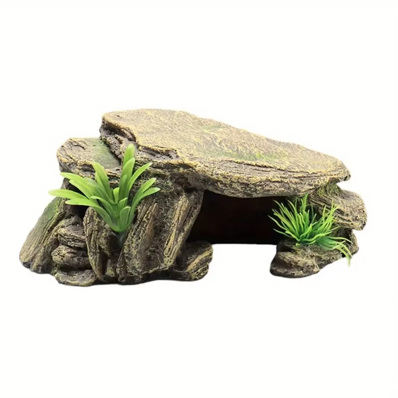 Décoration de réservoir de tortue d'aquarium, 1 pièce, terrasse, abri artificiel, ornement, Reptile, repos pour poissons, Terrapins, grenouilles, tortues