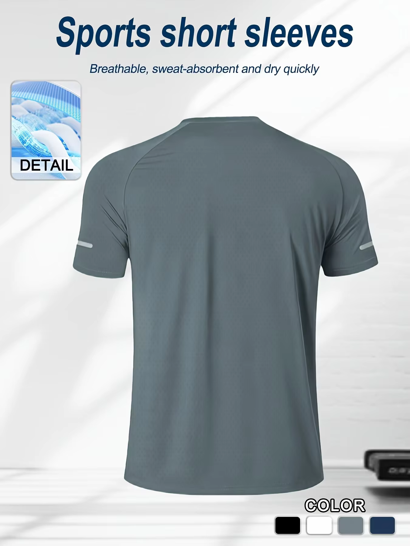 Vêtements de Fitness, T-shirt de sport à manches courtes en soie glacée pour hommes