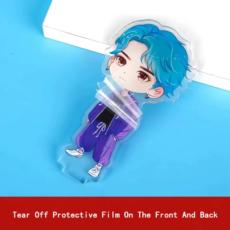 Support debout en acrylique transparent personnalisé, décoration de bureau personnalisée, anime HD brodé, accessoires de dessin animé personnalisés, signe de support