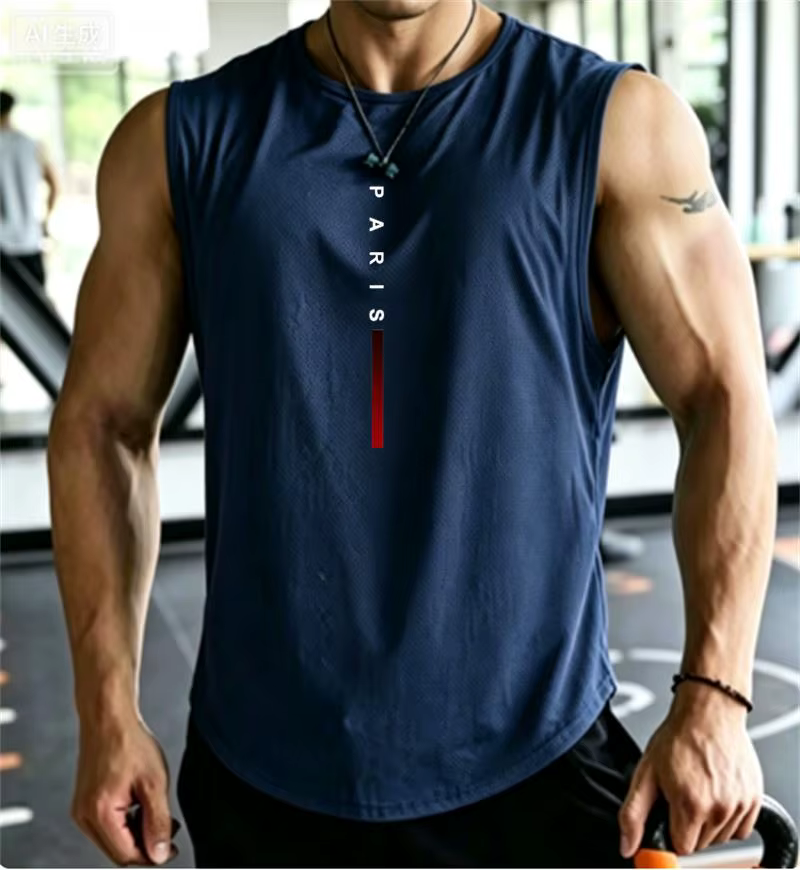 Débardeurs de sport PARIS pour hommes – Maillots de corps amples d'été pour la musculation