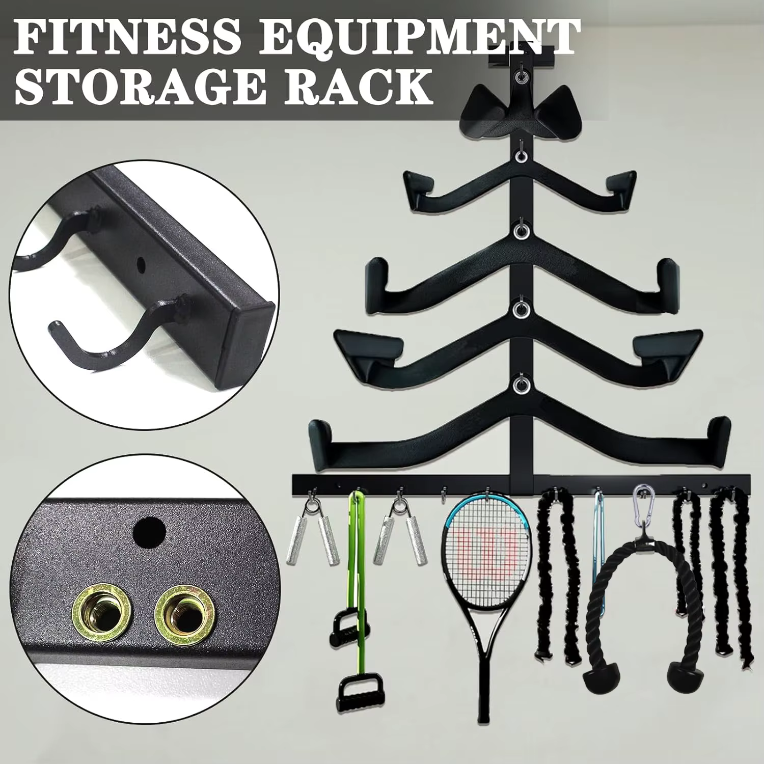 Support d'accessoires de gymnastique Lat Pull Down Bar, support de rangement de câbles pour accessoires Lat Pulldown pour Fitness de gymnastique à domicile Mag Grip