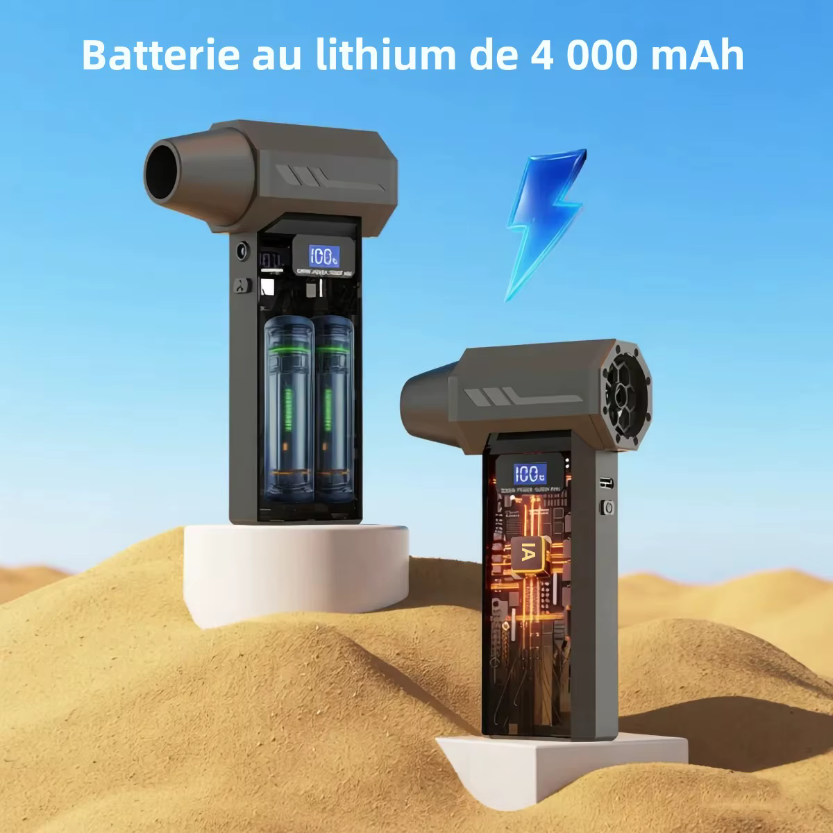 Souffleur d'air puissant 110000 tr/min, 4 vitesses réglables, Turbo Jet, avec affichage de la batterie légère Led, plumeau d'air comprimé sans fil