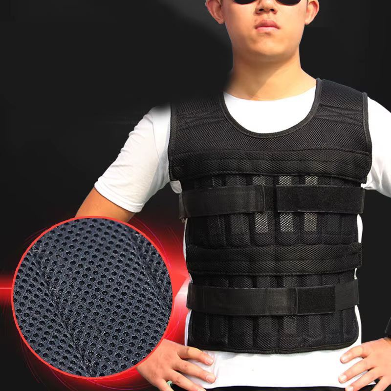Gilet lesté de 20 kg, veste de poids de chargement réglable