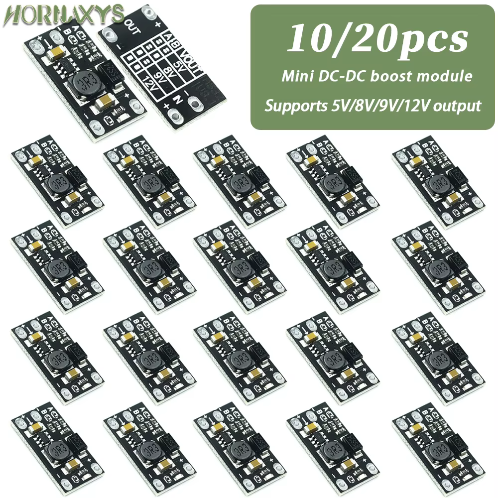 10/20 pièces 3.7V à 12V Mini Module Boost DC-DC prend en charge la sortie 5V/8V/9V/12V batterie au Lithium Boost