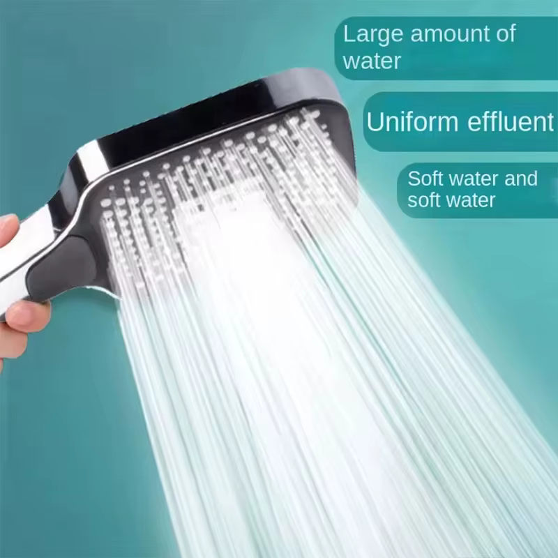 Pommeau de douche réglable noir avec 3 Modes, pommeau de douche à grand débit, haute pression, économie d'eau, robinet de douche, accessoires de salle de bains