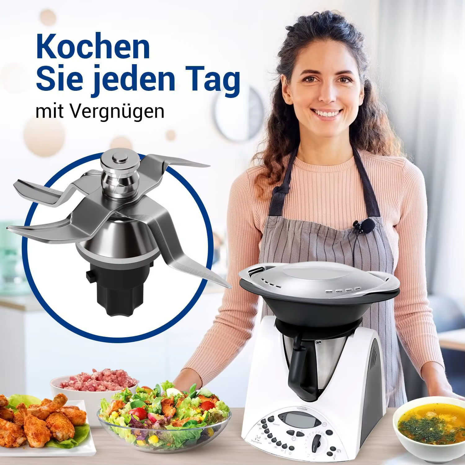 Convient aux accessoires de remplacement Thermomix en Nylon + acier inoxydable TM31, jeu de couteaux en Nylon TM31
