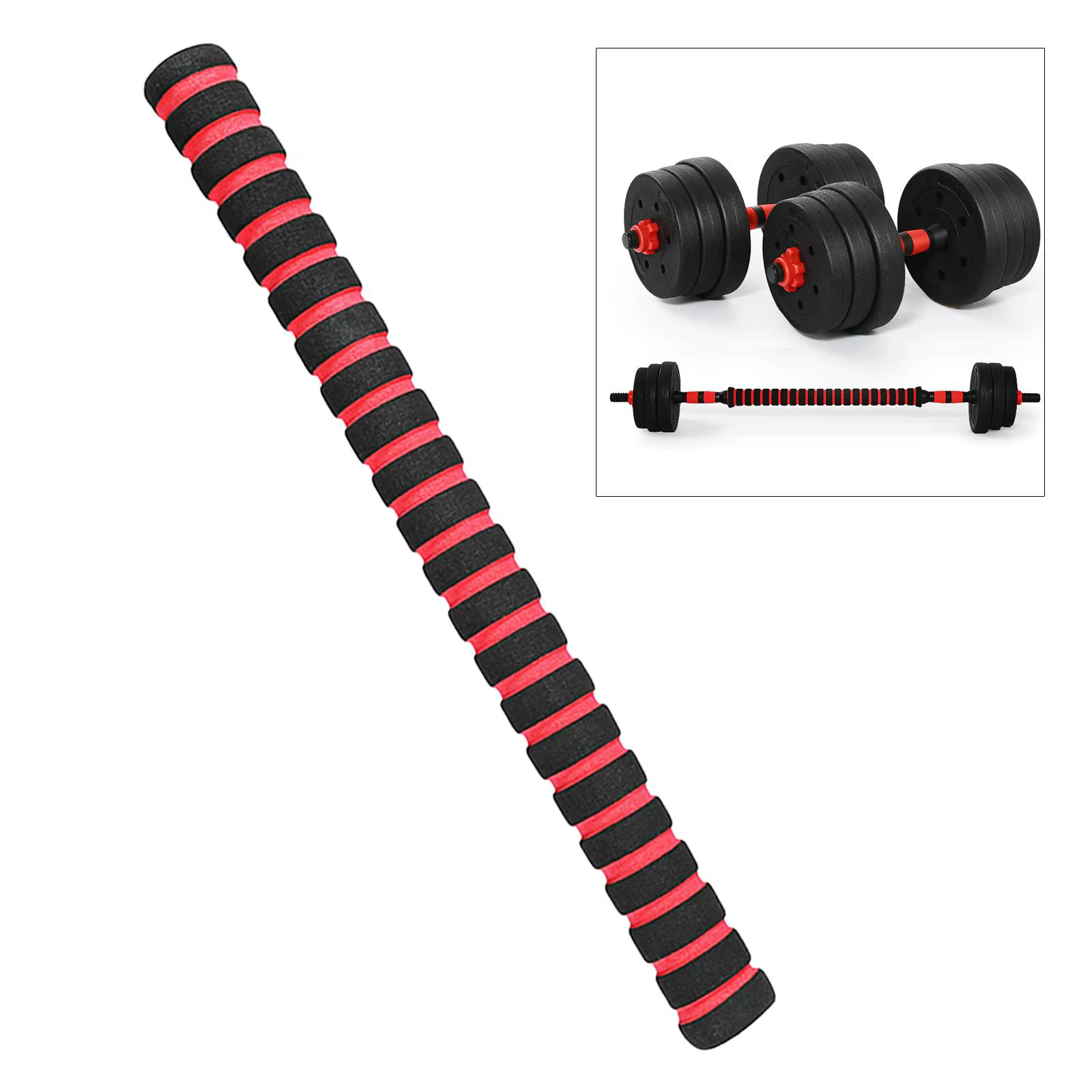 Connecteur de barre d'haltères en mousse légère pour haltères réglables – Extension pour entraînement et musculation