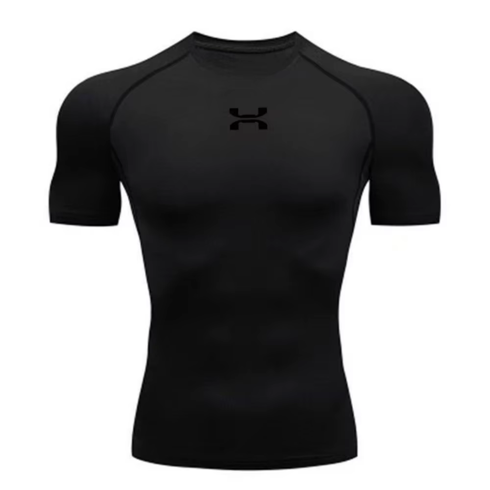 Vêtements de fitness, sweat-shirt de compression d'été à manches courtes pour hommes