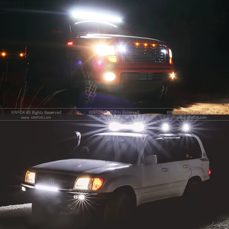 Lumière Led ronde pour camion 12v 24v, pour tracteur, voiture, véhicule, 4x4, barre tout-terrain, lumière de conduite pour le travail