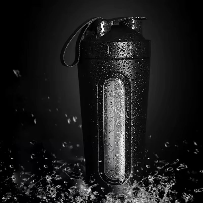 Bouteille shaker sport 700 ml en acier inoxydable