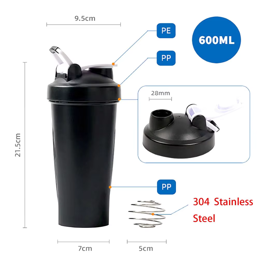 Shaker à protéines Portable de 600ml