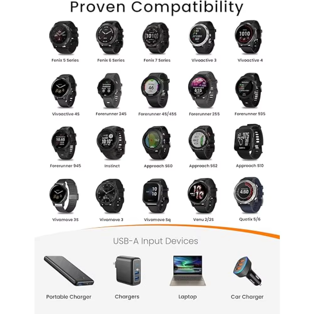 Chargeurs de remplacement adaptés à Garmin Approach S70 S60 S42 S40 S12 S10 G12