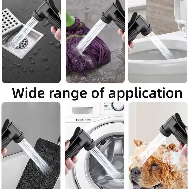 Kit de pulvérisation pour toilettes, douchette bidet portable à main, accessoires de robinetterie avec vanne d'angle à double sortie